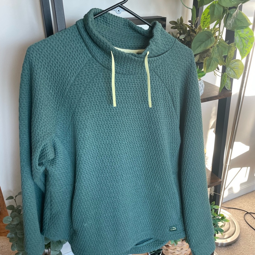L.L. Bean Teal Cowl Neck Sweater